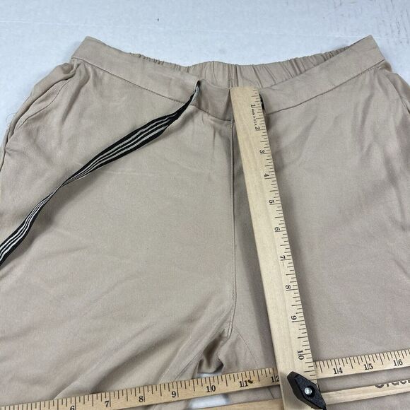MNG Mango Basics Womens Drawstring Ankle Pants Beige Pull On Pockets Casual XS - Picture 7 of 12